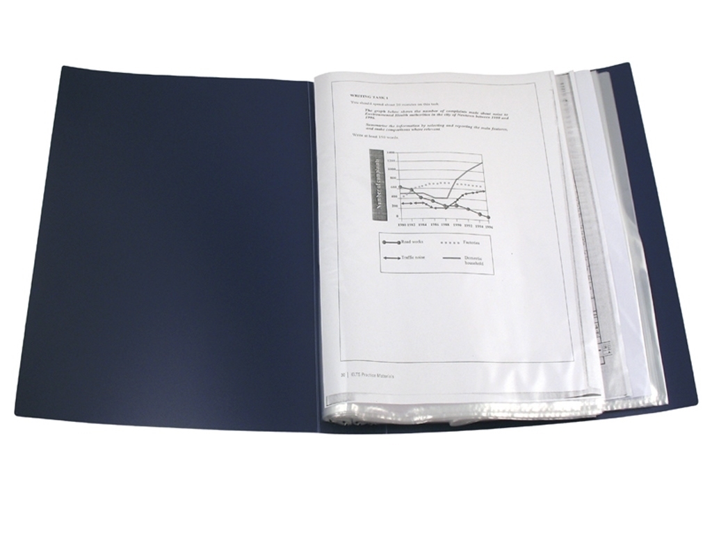 Папка дисплей-книга Axent 1200-02-A A4, 100 файлов, синяя, Axent