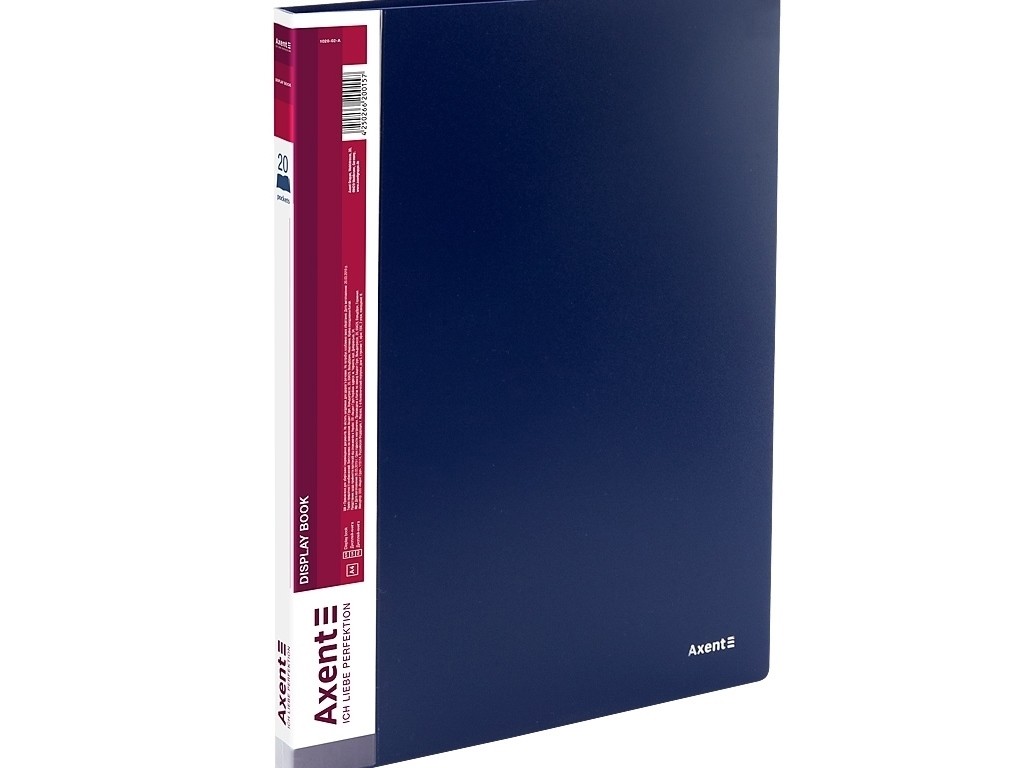 Дисплей-книга для документов Axent 1020-02-A, 20 файлов A4, синяя, Axent