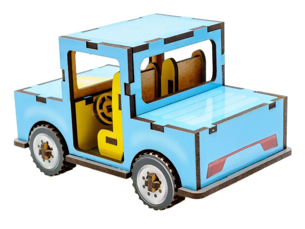 Детский деревянный 3D конструктор Машинка, PuzzleOK Puz-00930