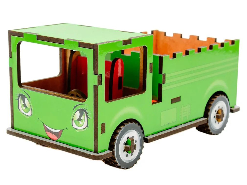 Детский деревянный 3D конструктор Грузовик, PuzzleOK Puz-00929