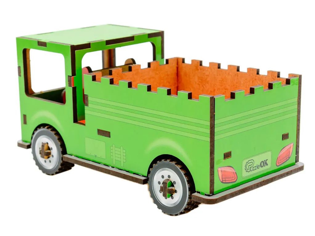 Детский деревянный 3D конструктор Грузовик, PuzzleOK Puz-00929