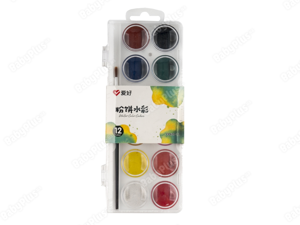 Краски акварельные 12 цветов. AIHAO AH CP 630-12