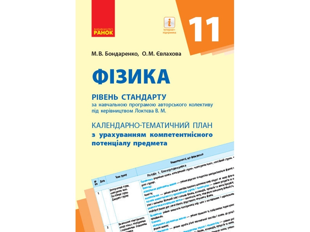 Физика. 11 кл. Уровень стандарта. Календарно-тематический план. Ранок Т812050У