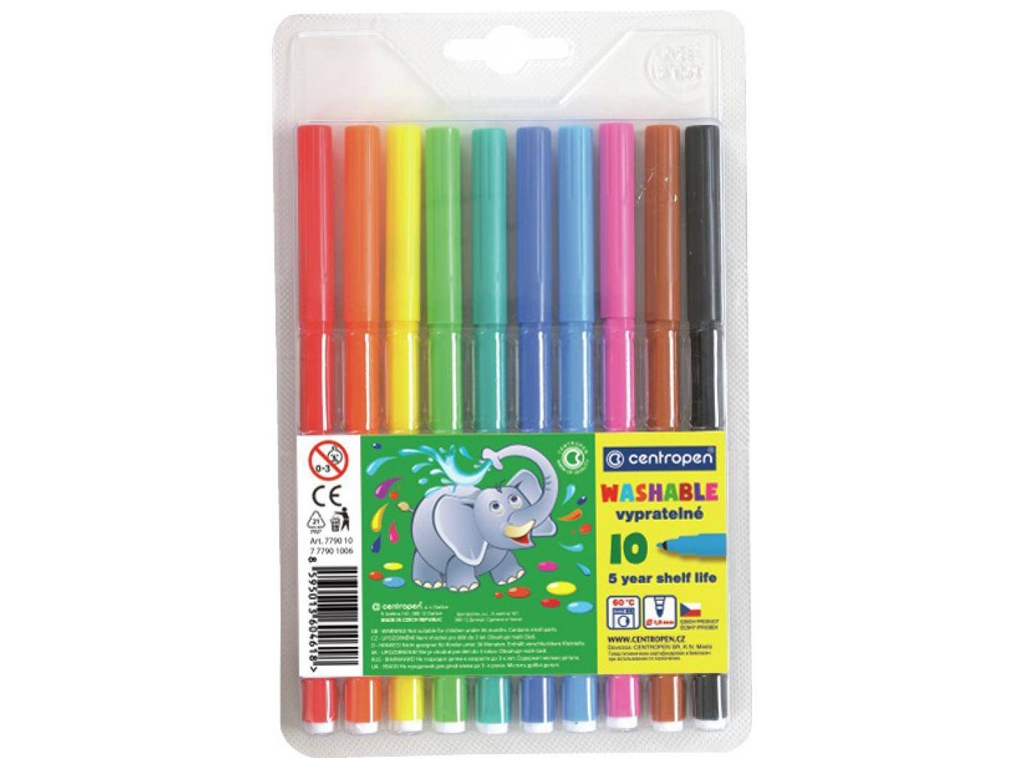 Фломастеры 10 цветов. Centropen 7790/10 ТП
