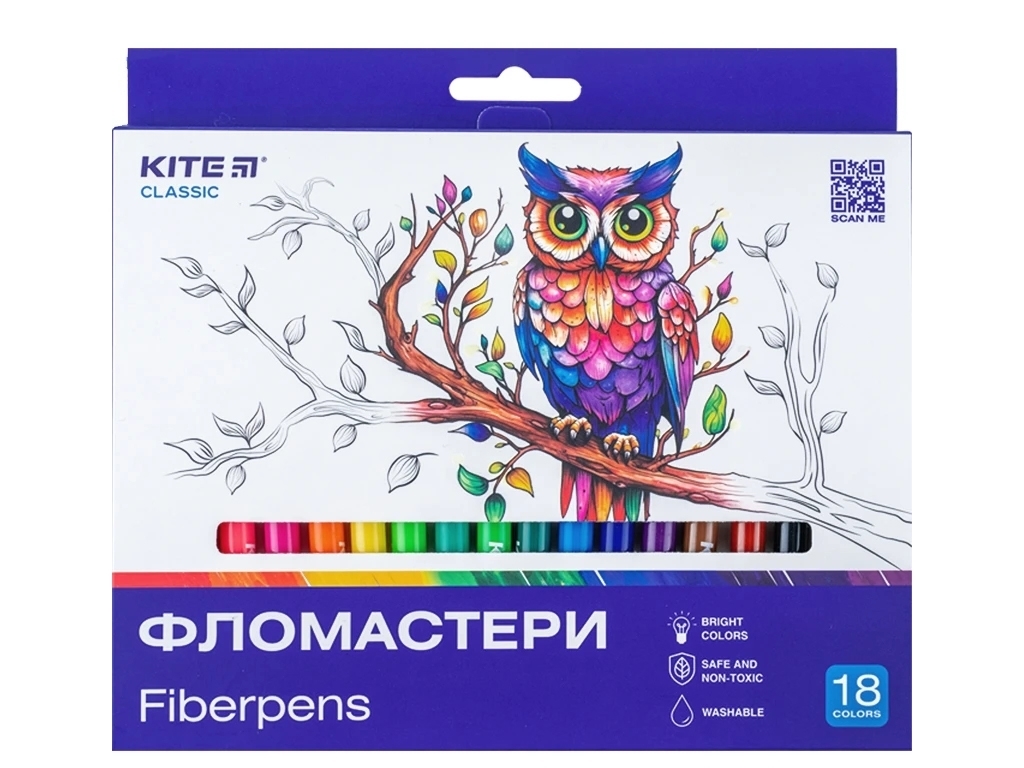 Фломастери Classic 18 кольорів, Kite