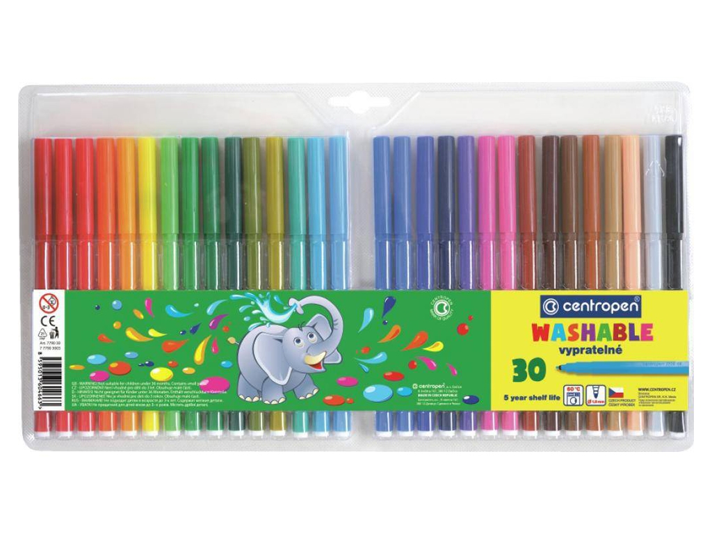 Фломастеры 30 цветов. Centropen 7790/30 ТП