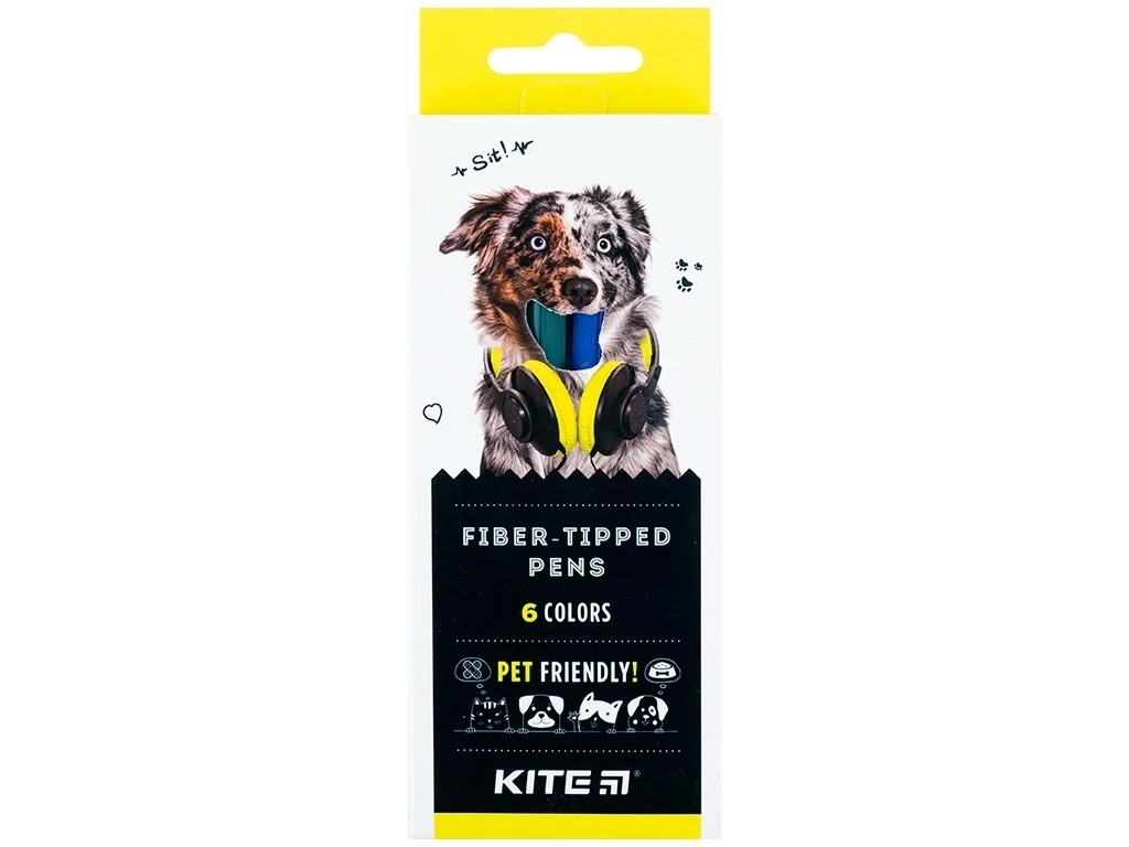 Фломастеры Dogs 6 цветов, Kite