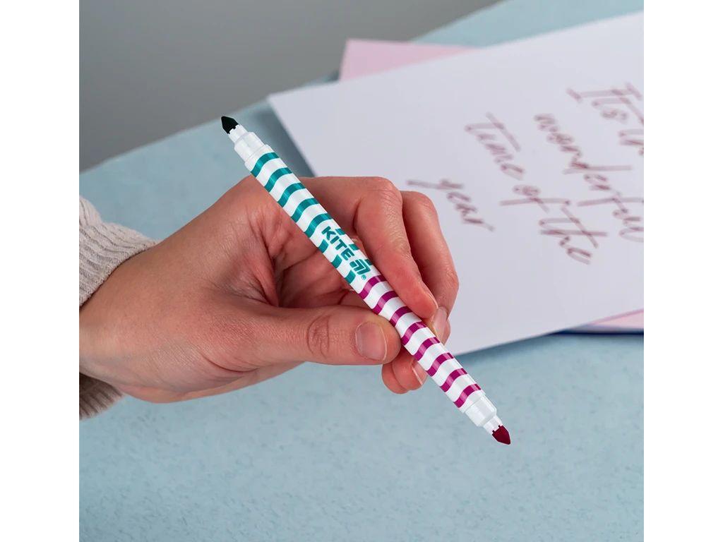 Фломастери двосторонні Creative 12 кольорів, Kite