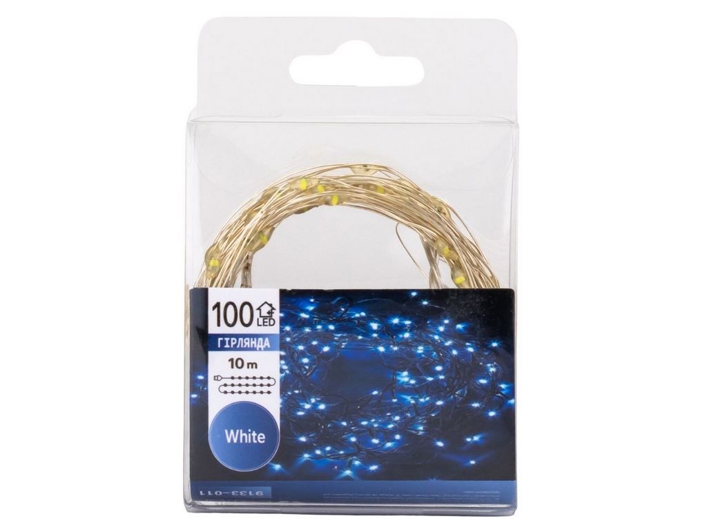 Гирлянда Роса 100LED белая от USB 10м, 9133-011