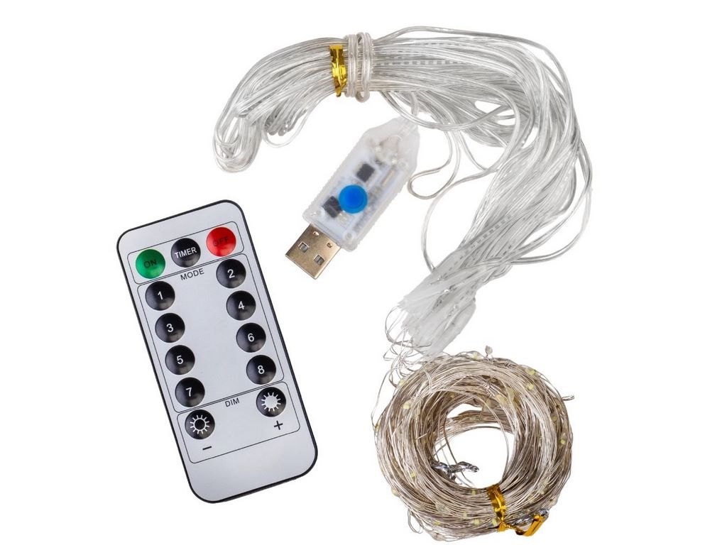 Гирлянда-штора 200LED разноцветная от USB 3х2м, 9133-021