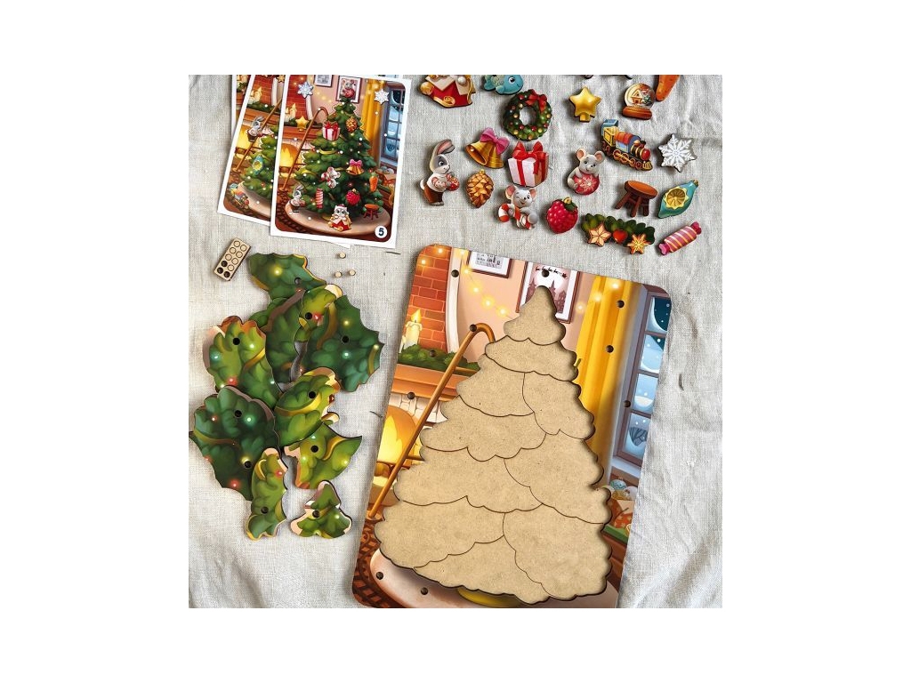 Гра 2в1 пазл-аплікація Ялинка велика, 33×24 см, Ubumblesbees