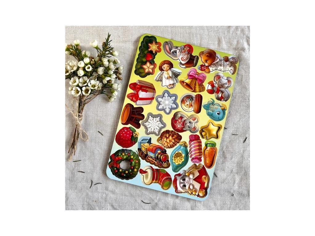 Гра 2в1 пазл-аплікація Ялинка велика, 33×24 см, Ubumblesbees
