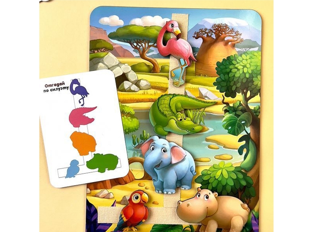 Гра на липучках повтори за схемою Африка, 32×23 см, з картками, Ubumblesbees