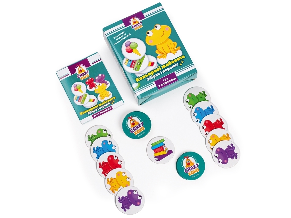 Игра настольная Цветные лягушата, сортировка цветов, Vladi Toys