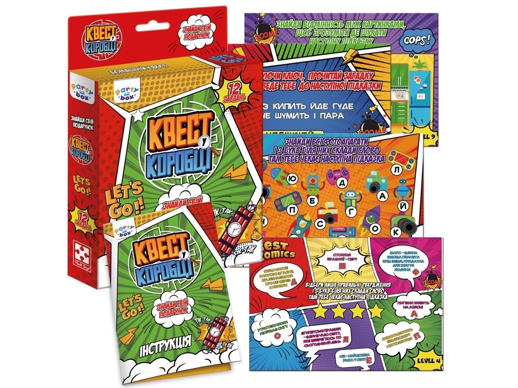 Настольная игра "Квест в коробке Комикс", 6+, Vladi Toys
