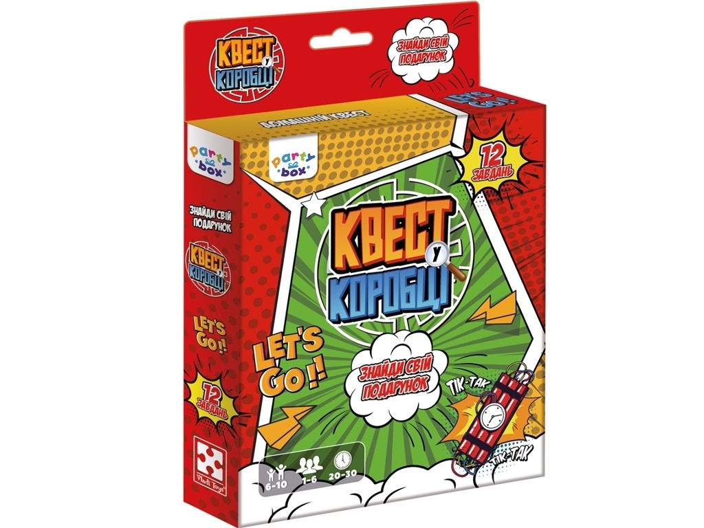 Настольная игра "Квест в коробке Комикс", 6+, Vladi Toys