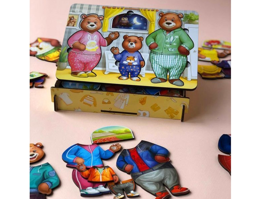 Гра навчальна одягни ведмедиків 23×16×5 см, Ubumblesbees