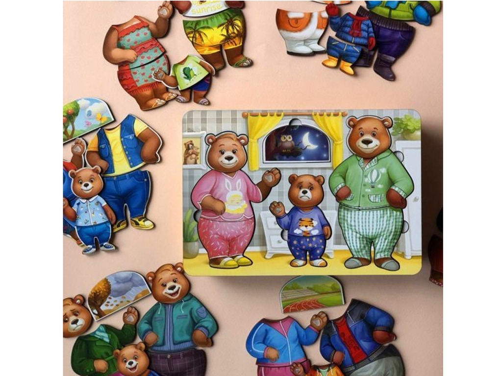 Гра навчальна одягни ведмедиків 23×16×5 см, Ubumblesbees