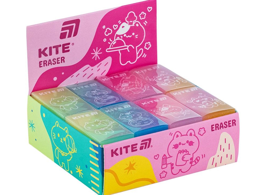 Гумка кольорова Jelly cat, Kite
