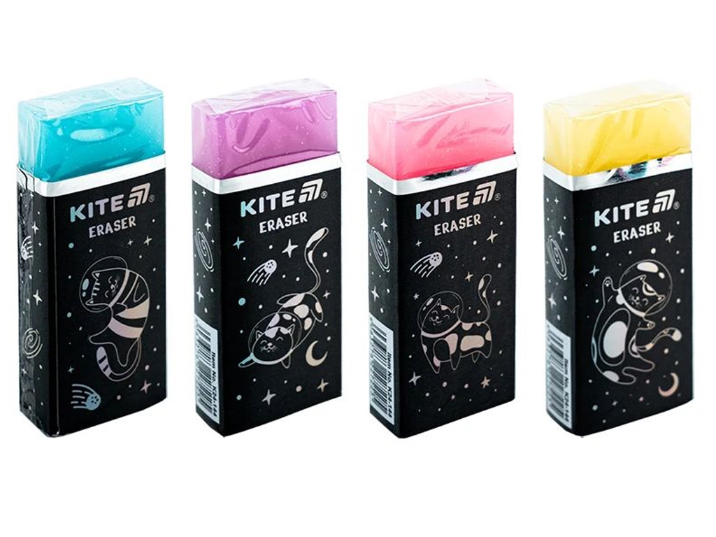 Гумка кольорова з глітером Universe, Kite