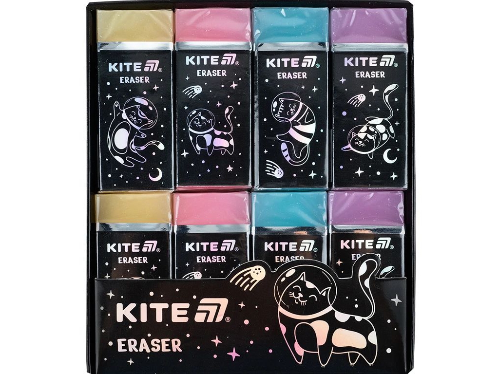 Гумка кольорова з глітером Universe, Kite