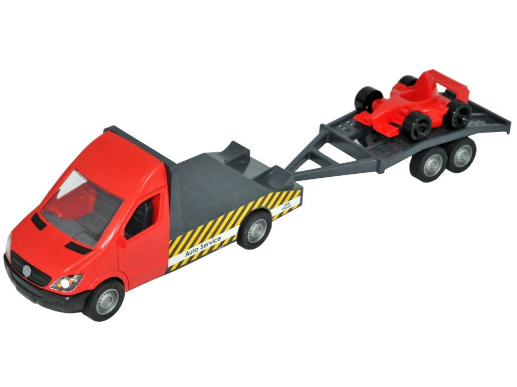 Машинка Tigres 39740 Mercedes-Benz Sprinter евакуатор з лафетом червоний 1:24 з авто
