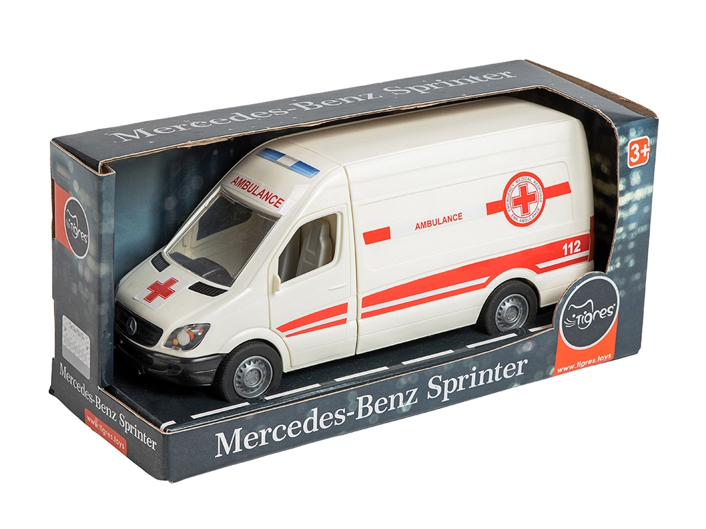 Машинка швидка допомога Mercedes-Benz Sprinter 39664 25 см, відкриваються двері, Tigres