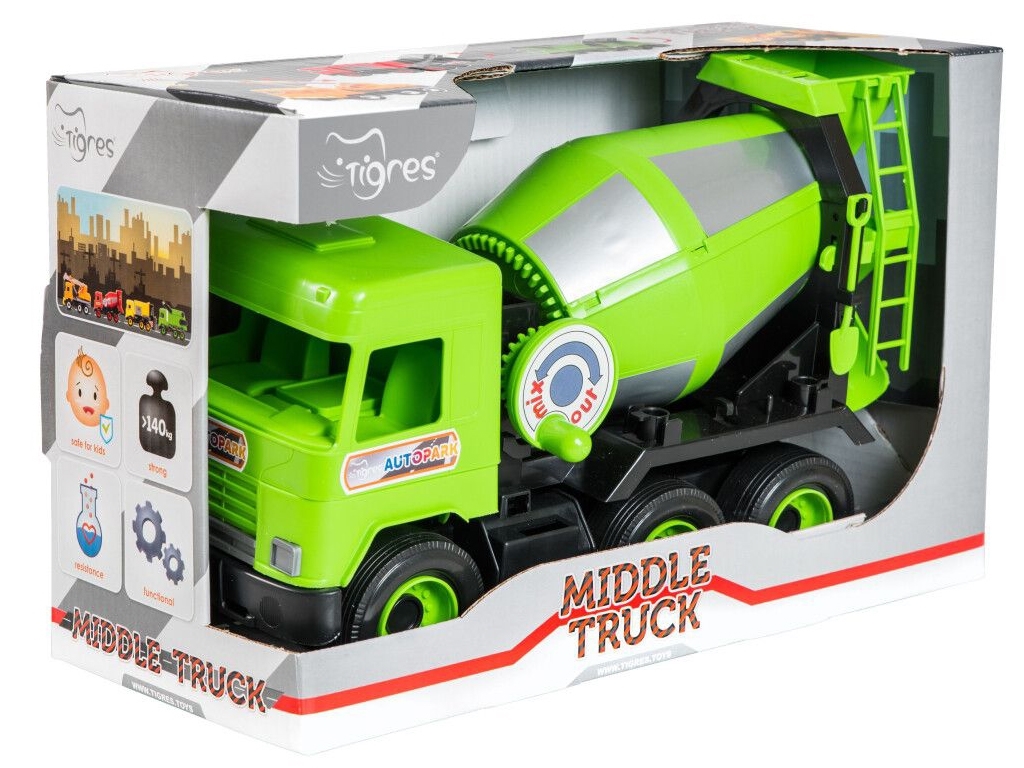 Авто Middle truck бетономешалка светло зеленый в коробке. Tigres 39485