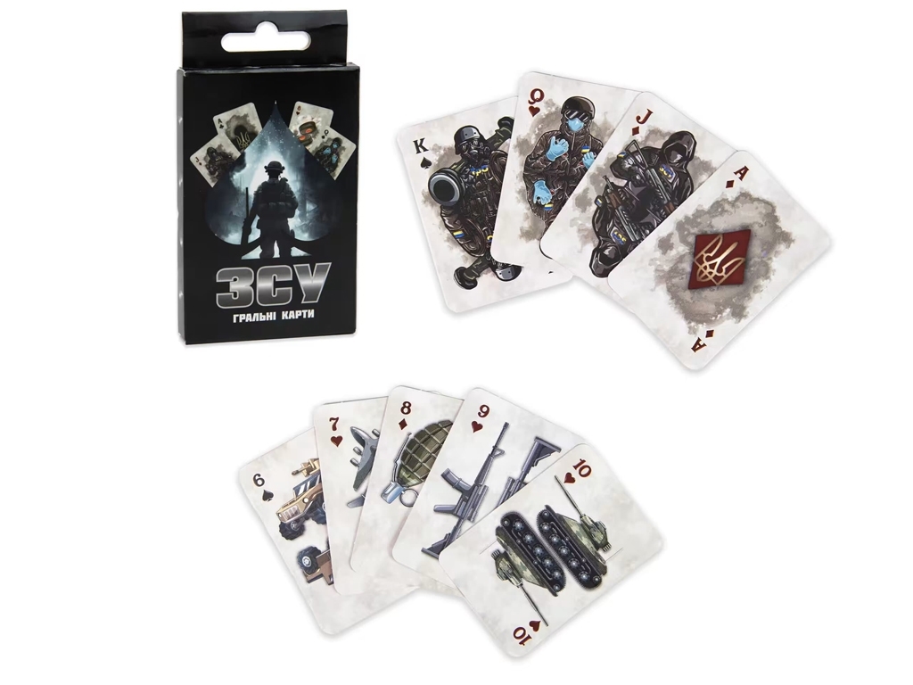 Карточная игра игральные карты ВСУ темная, стандартная колода 36 карт, Strateg