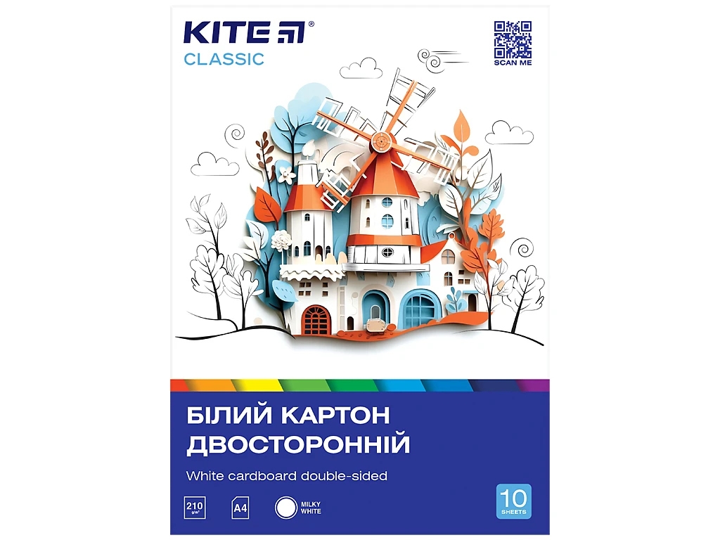 Картон белый Classic A4. 10 листов. Kite K-254