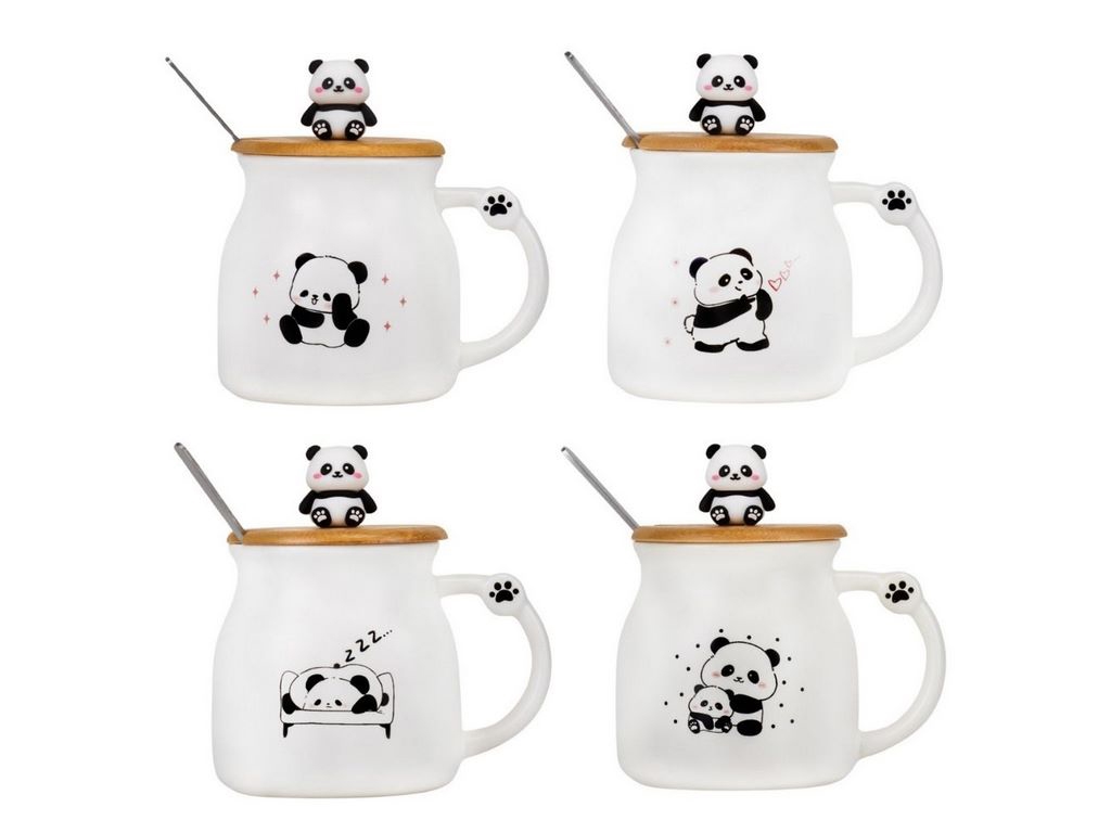 Керамическая Кружка Panda 350 мл, Микс цветов, 9200-008