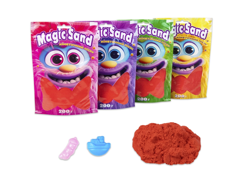 Кинетический песок Magic sand красный в пакете 200 грамм. Strateg 39401-6