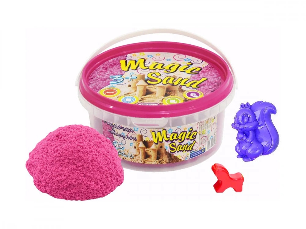 Кінетичний пісок Magic Sand рожевий, 350 г, для ліплення, Strateg