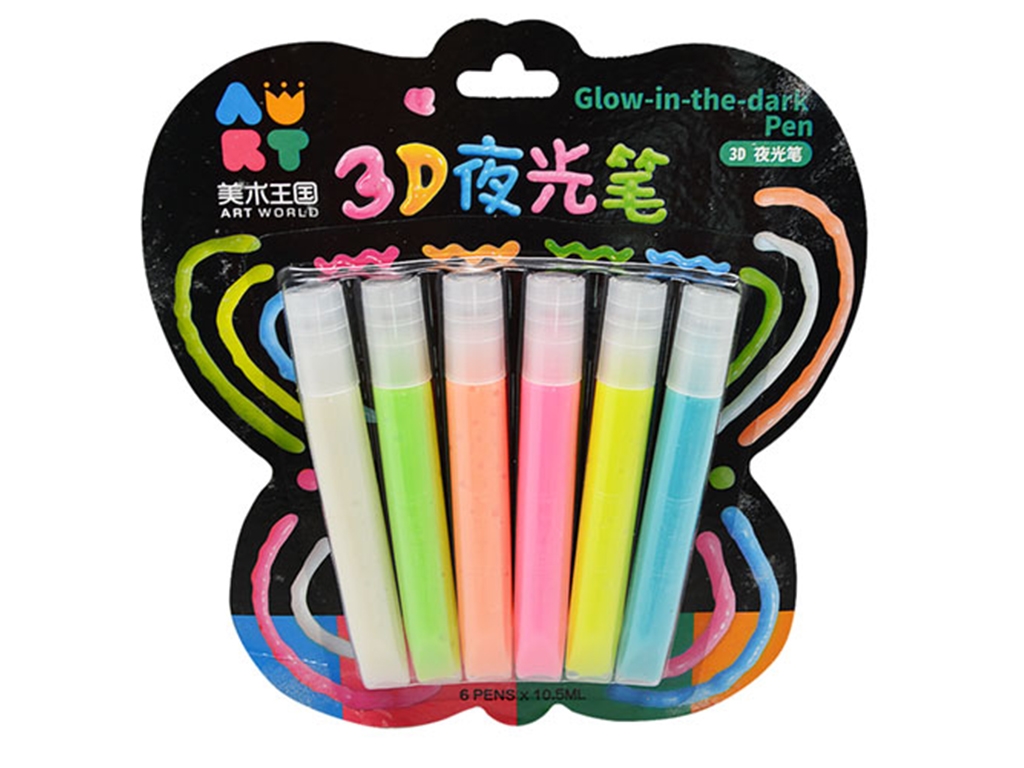 Клей для творчості Neon Pen 3D 6шт, ST02368