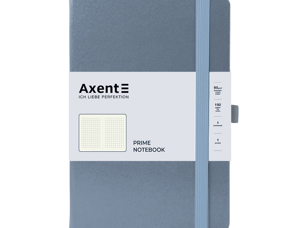 Книга записна у клітинку сіра Partner Prime A5. 96 аркушів. Axent 8305-62-A