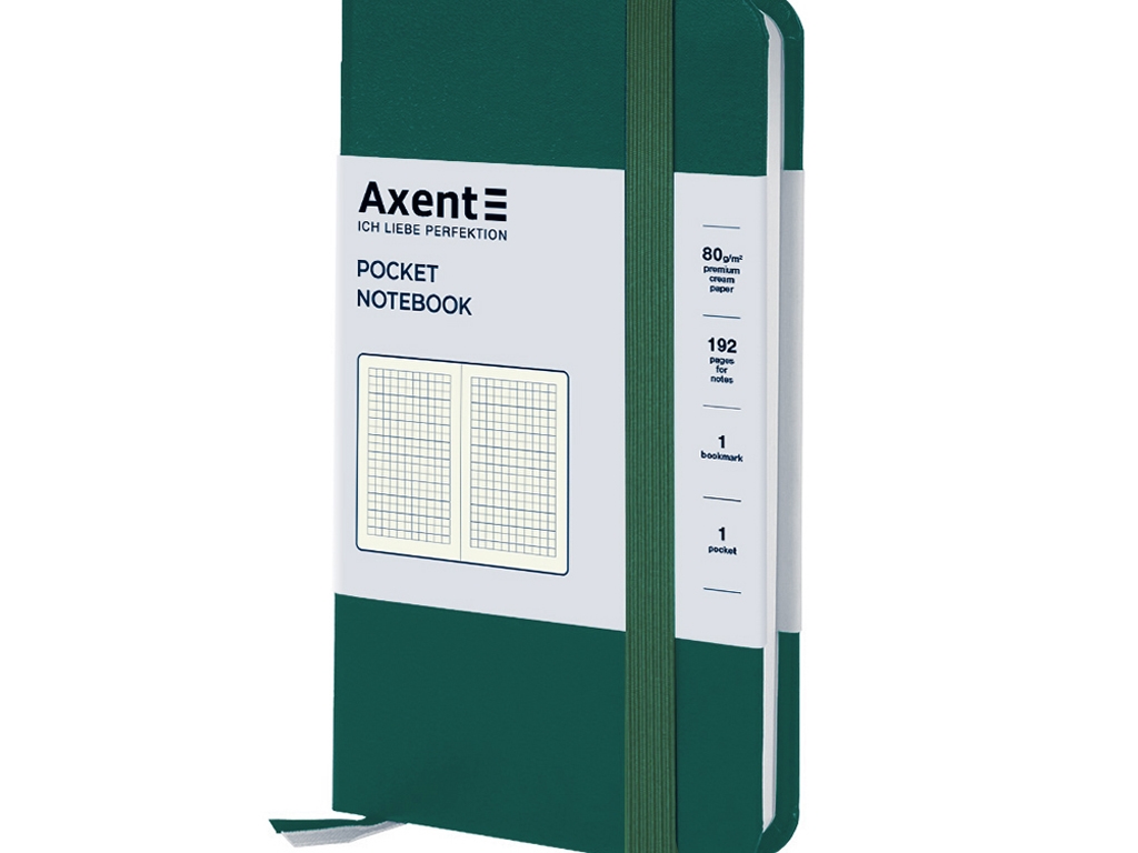 Книга записна у клітинку зелена Partner A6-. 96 аркушів. Axent 8301-61-A
