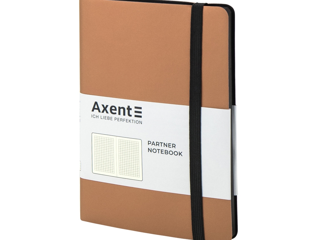 Книга записна в клетку Partner Soft золотая 125х195 мм. 96 листов. Axent 8206-35-A