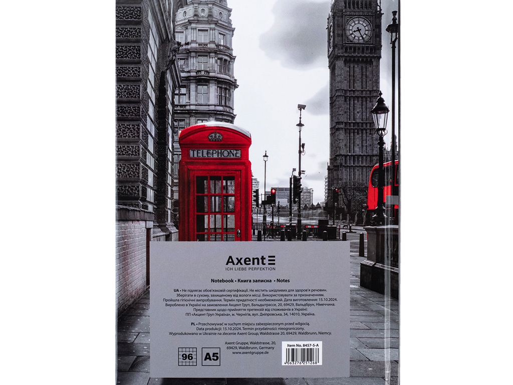 Книга записна у клітинку R&B Telephone А5. 96 аркушів. Axent 8457-5-A