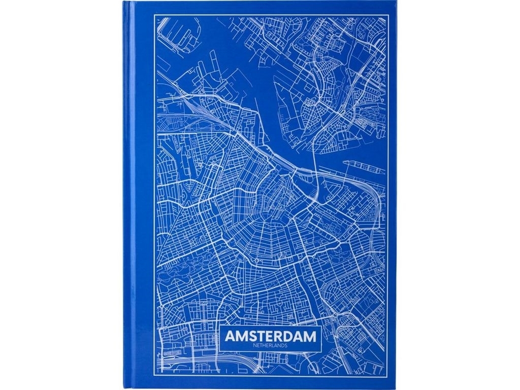 Книга записная в клетку голубая А4 Maps Amsterdam. 96 листов. Axent 8422-507-A