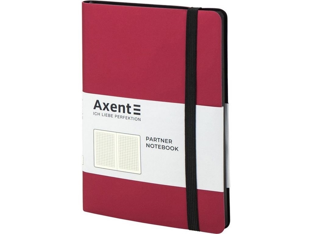 Книга записная в клетку красная Partner Soft A5-. 96 листов. Axent 8206-05-A