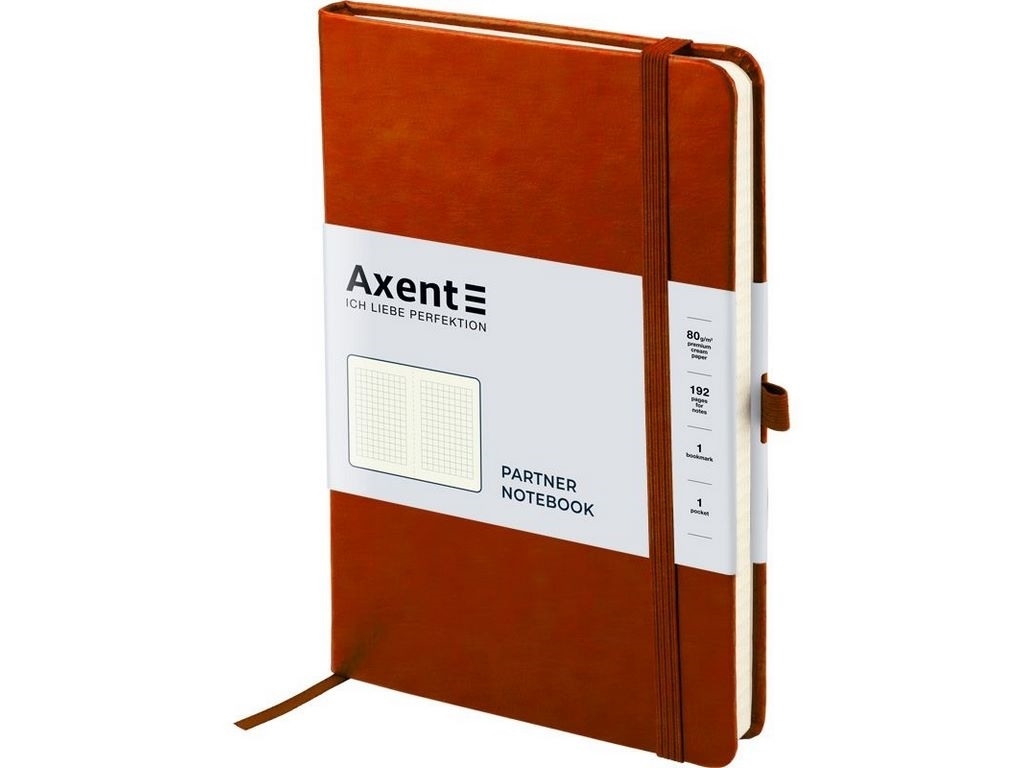 Книга записна у клітинку корічнева Partner Lux A5-. 96 аркушів. Axent 8202-19-A