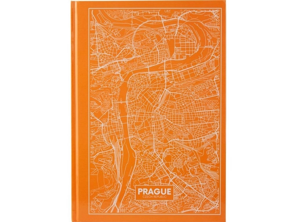 Книга записная в клетку персиковая А4 Maps Prague. 96 листов. Axent 8422-542-A
