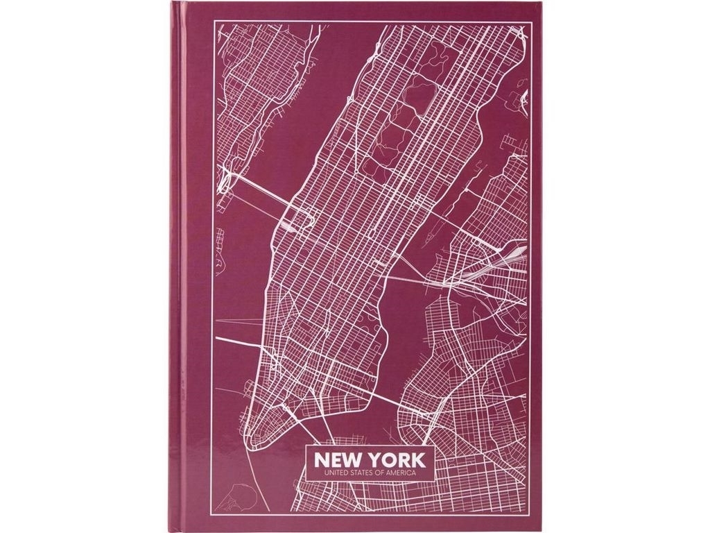 Книга записная в клетку розово-коричневая А4 Maps New York. 96 листов. Axent 8422-543-A