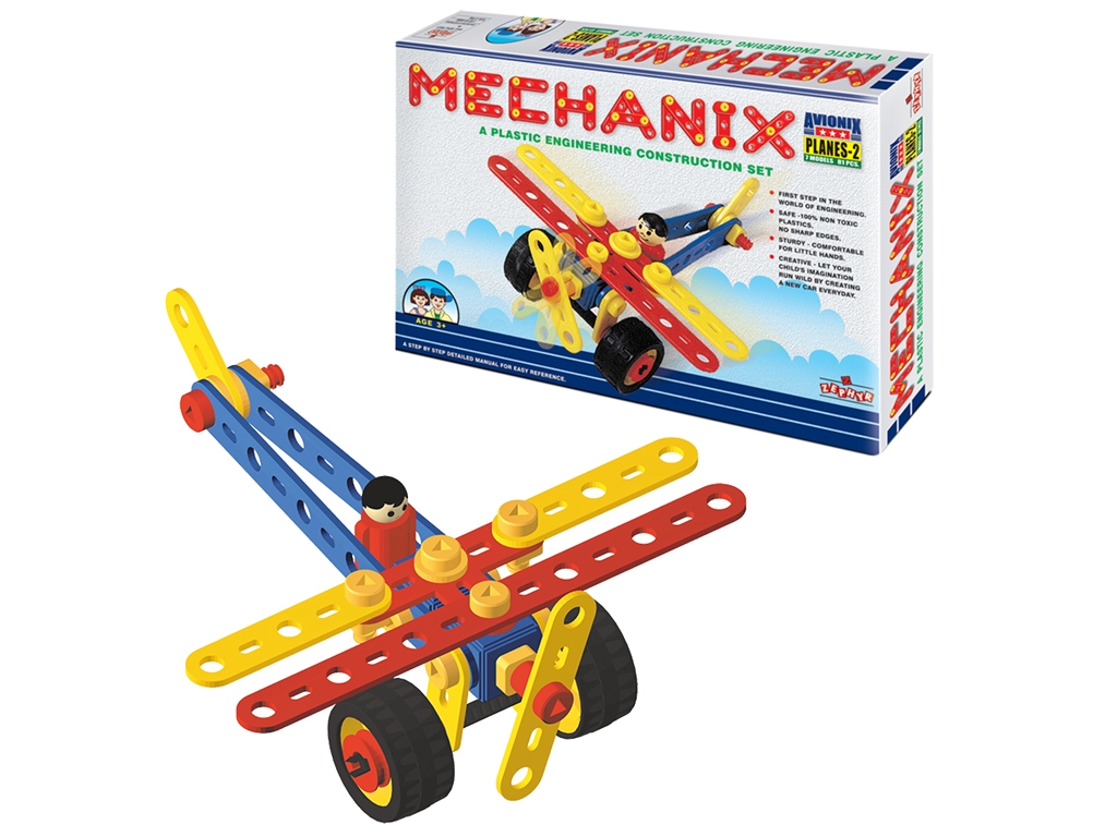 Конструктор поліпропіленовий MECHANIX. Літак №2. 81 деталь. 7 моделей. ZEPHYR 02005