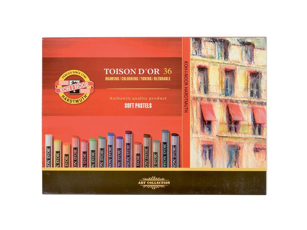 Мел-пастель сухая мягкая Toison D'or, 36 цветов, высокая светостойкость, Koh-I-Noor