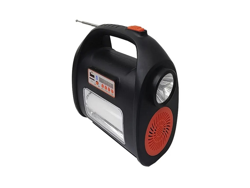 Фонарик светодиодный Bluetooth/MP3/радио солнечная панель аккумулятора 4V9000мА, 20х18 см, AT-9025B