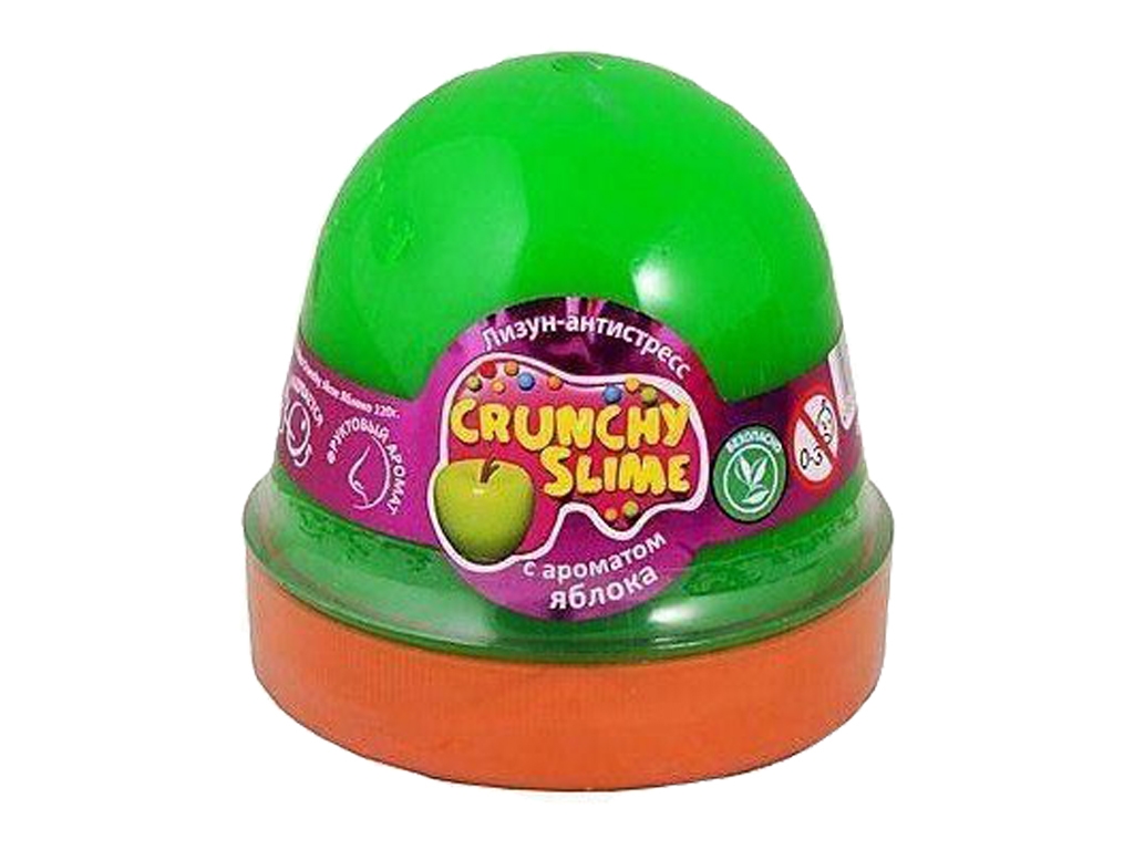 Лизун-антистрес Crunchy slime Яблуко 120 грам. TM Mr.Boo 80088