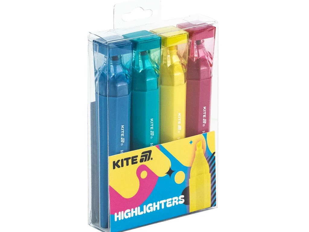 Маркер Highlighter Creative Trendy Colors, Набор из 4 цветов, Kite