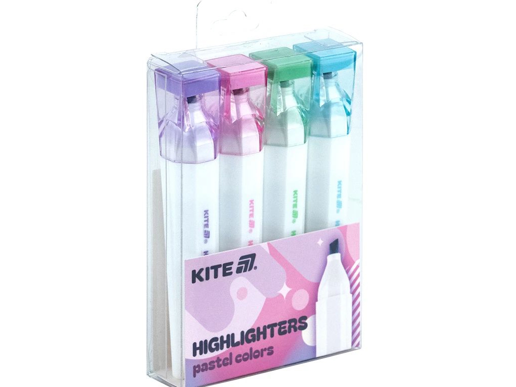 Маркер Highlighter Creative Pastel Colors, Набор из 4 цветов, Kite