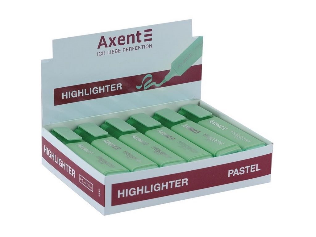 Маркер клиноподібний пастель м'ятний Highlighter. Axent 2537-18-A